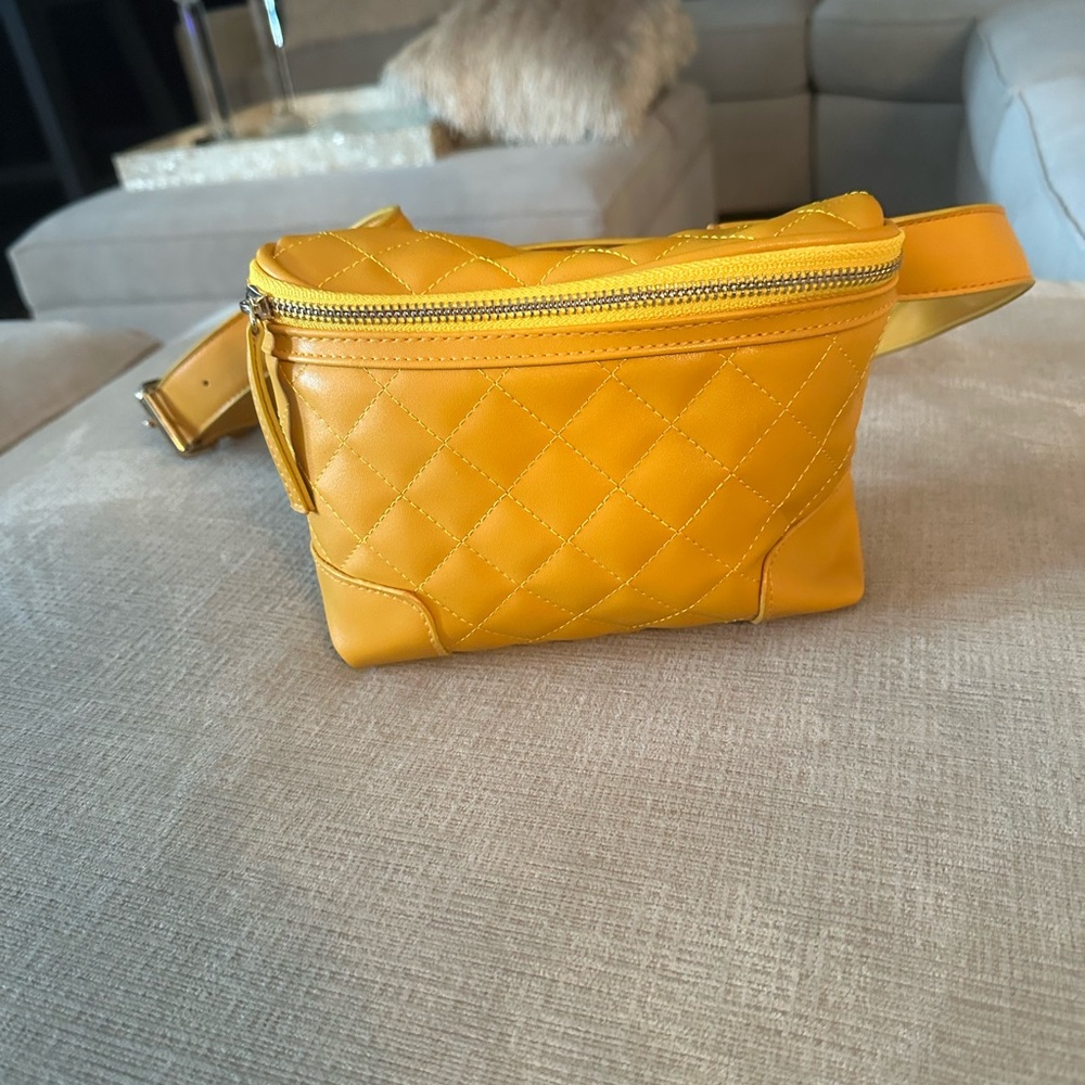 Yellow Quilted Women's Fanny Pack / Waist Bag